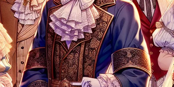 A dreamy scene featuring diverse models in luxurious AV costumes, set in an intimate, softly lit room.